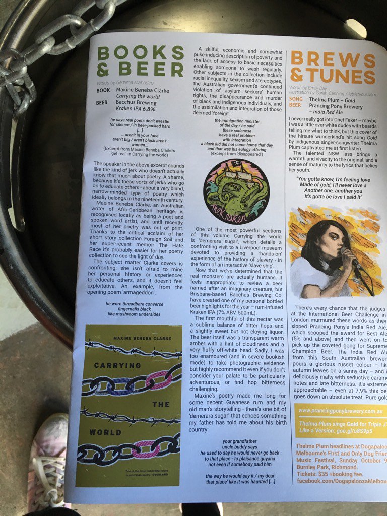 G. E. Mahadeo (Gem) (@eatdrinkstagger) on Twitter photo At @Himmel_Brewing for <a href="/Frothbeermag/">Froth Beer Magazine</a> 'Female' issue 11 - <a href="/slamup/">Vaxine Beneba Clarke</a>'s Carrying the World & <a href="/Bacchus_Brewing/">Ross kenrick</a>'s Kraken At @Himmel_Brewing for <a href="/Frothbeermag/">Froth Beer Magazine</a> 'Female' issue 11 - <a href="/slamup/">Vaxine Beneba Clarke</a>'s Carrying the World & <a href="/Bacchus_Brewing/">Ross kenrick</a>'s Kraken