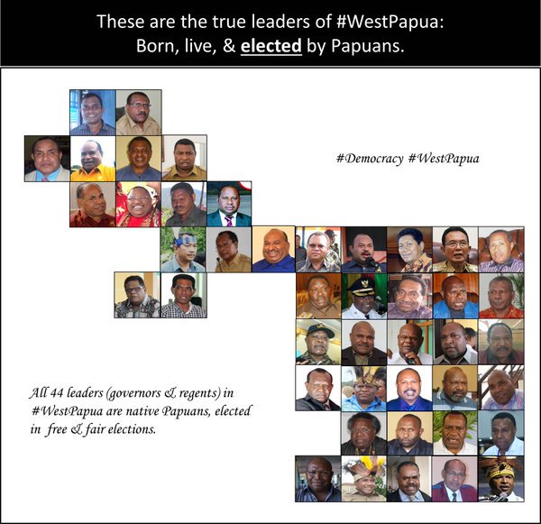 MDH71305559's tweet photo. All 44 leaders in #WestPapua are native Papuans, elected in free &amp; fair elections. #Democracy. * https://t.co/QiT035aTxZ