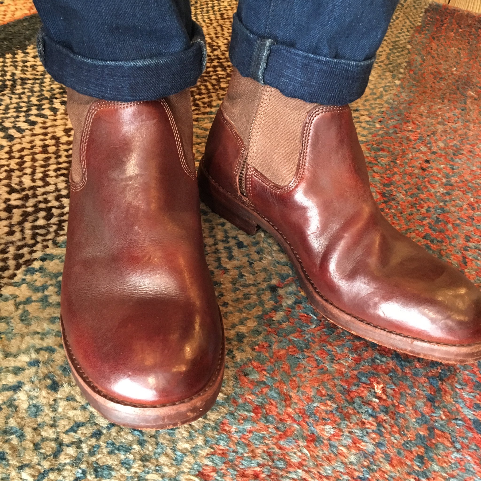 【美品】KAPITAL　海軍支給ブーツ　ブラウン　ブラック　サイズ０ KAPITAL 海軍支給靴 海軍支給ブーツ