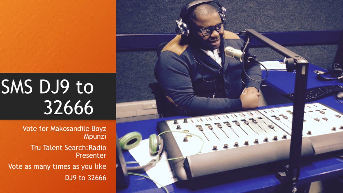 SMS DJ9 to 32666. Vote as many times as possible. <a href="/MadibazRadio/">Madibaz Radio</a> @Bayfm1079 <a href="/KingfisherFMnmb/">Kingfisher FM</a> <a href="/PEFMRadio/">PEFM 87.6</a> #trutalent
