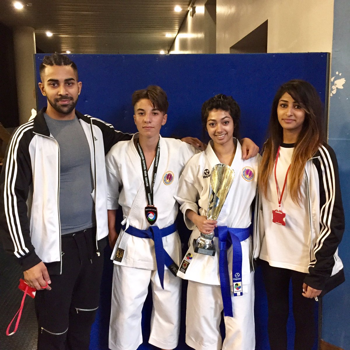 ASHINDOKAI's tweet image. Myra defended her British title and Michele won a Bronze in kata 💪🏽
