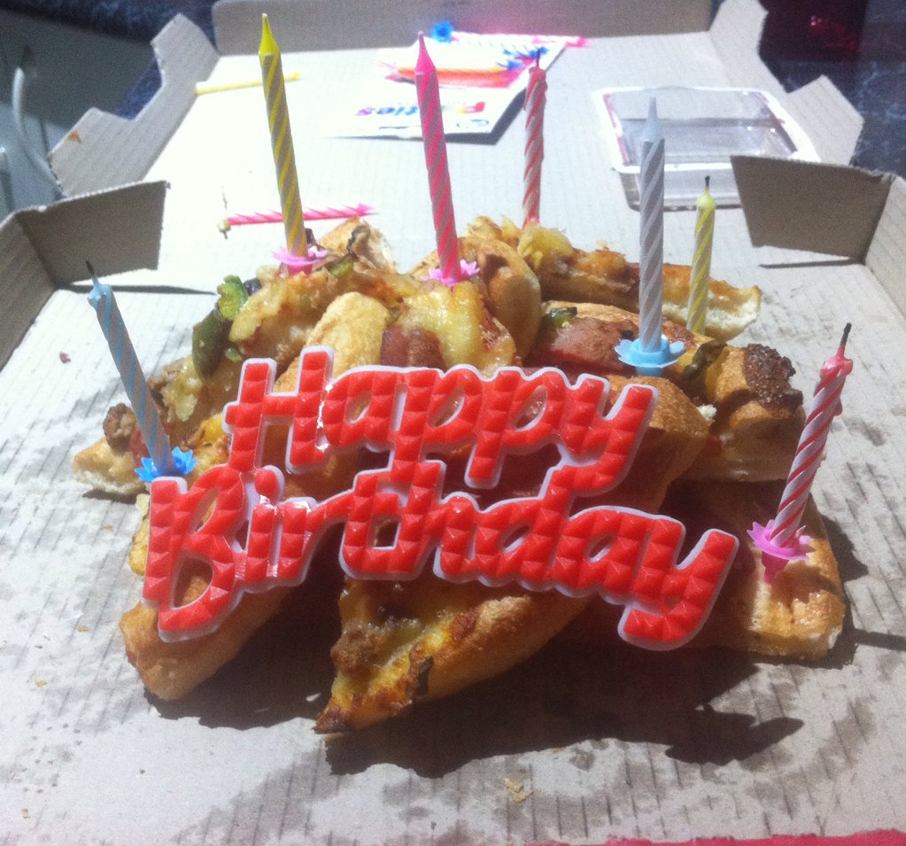 jmagtibaz's tweet photo. happy 19th bro!! keep eating the pizza you love 🍕🍕🍕🎉🎂 #PizzaCake #PIECEACAKE #GEDDIT https://t.co/5Y0Enm5Xwx