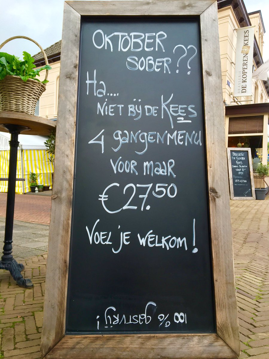 Dat word weer volop genieten bij Kees! 🍴🍷#OktoberMaandMenu 🎉
