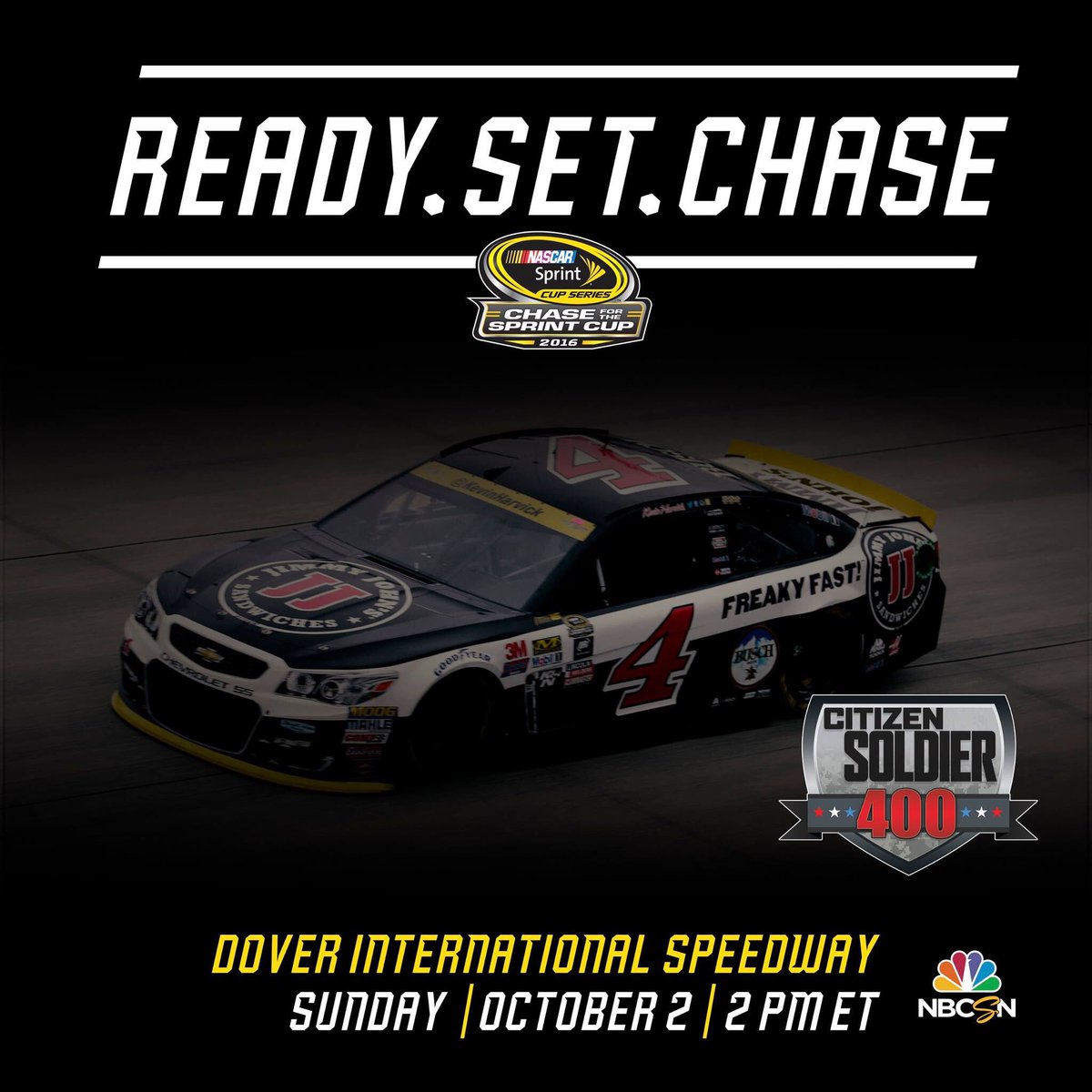 KHIManagement's tweet photo. Retweet if you’re ready for today’s Cup race at the @MonsterMile. 

@KevinHarvick &amp; the @jimmyjohns team start 6th. #TeamKHI #TheChase https://t.co/2E6YViAU4y