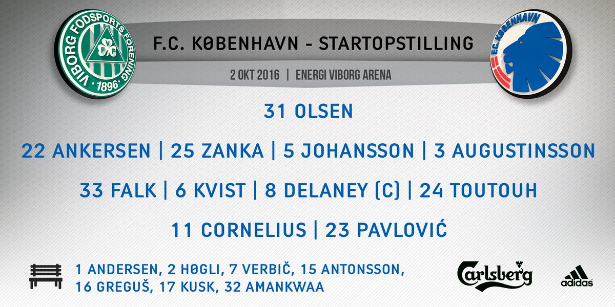 FCKobenhavn's tweet photo. Start-11 mod @viborgff - Unibet giver fx odds 8,50 på at Peter Ankersen scorer sit første FCK-mål i dag #fcklive #vfffck #sldk https://t.co/OSvj8UGnmt