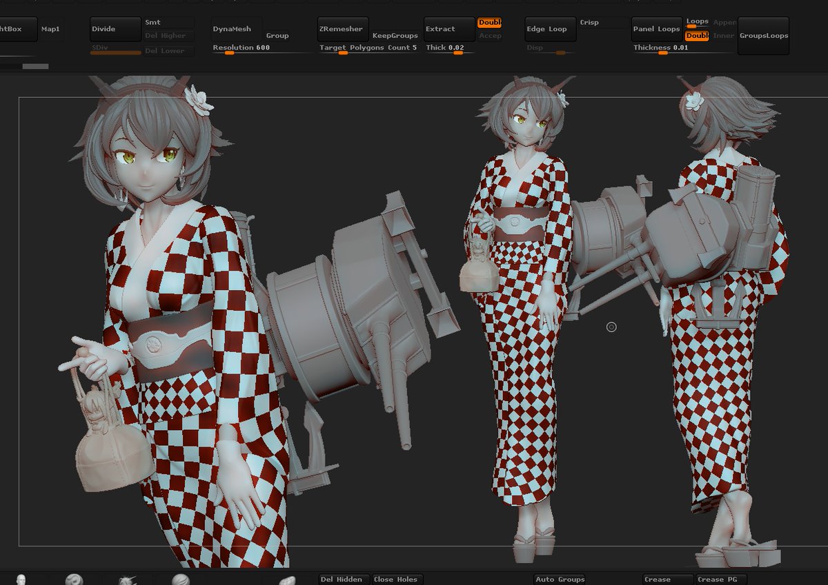 Gami 教えてください 着物作成中なのですが 布の流れに沿って柄を置いて行きたいのです 今回uvを使おうと思いましてuvマスターで開いてチェックを入れてみました がこれで柄を綺麗に置ける気がしません この場合ポリペイントでガッツで