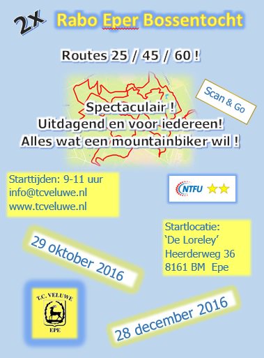 TCVeluweMTB's tweet photo. Nog even trainen en het is weer zover. 29 oktober a.s. Rabo Eperbossentocht!!! https://t.co/gvb9bl7lPO