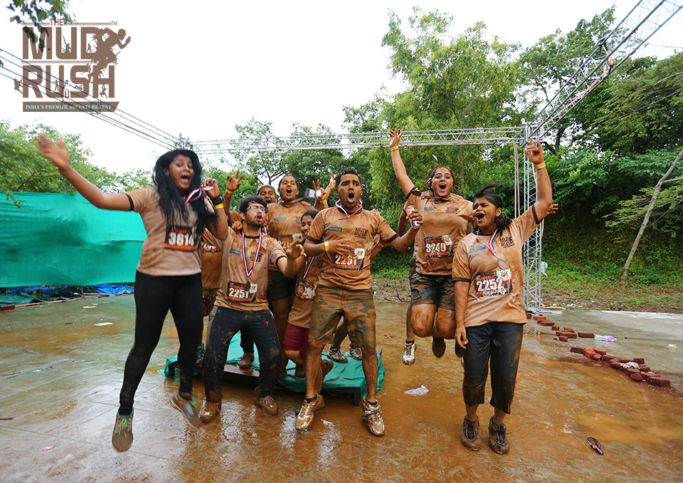 TheMudRush's tweet photo. The joy of completing the mudrun! #TheMudRush2016 https://t.co/0nj9ijk01f