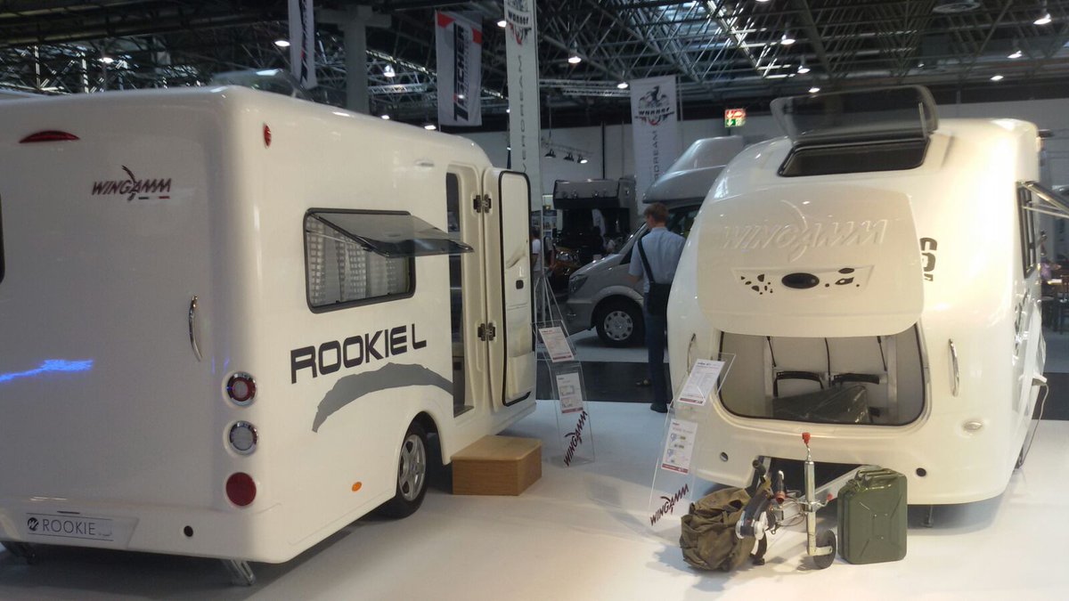 Wingamm1's tweet photo. Wingamm new model DEBUTS AT THE NEC SHOW 2016: six of our distinctive, compact monocoque #caravans and #motorhomes on display https://t.co/13RlKAIMIO