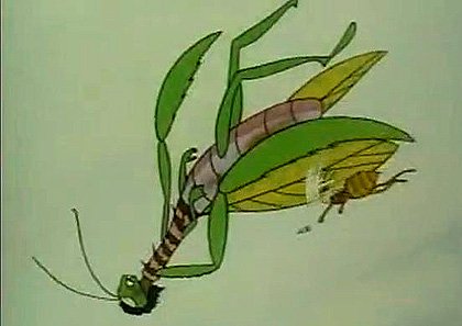 みなしごハッチ」のカマキチおじさんの空中戦から力尽きて落下しつつ