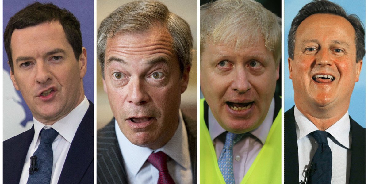 HuffPostUKPol's tweet photo. Never forget... The #EURef campaign’s 26 craziest comments: https://t.co/fux4eEBb40 #100DaysofBrexit https://t.co/FXH5Xt6Mup