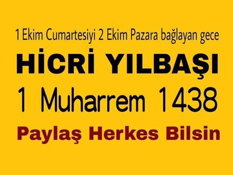 Yeni Hicri Yılımız Hayırlı Olsun..