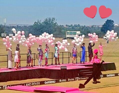 SamsungMobileSA's tweet photo. Releasing balloons as symbol of victory and in support of breast cancer awareness at #PlayForPinkSA. https://t.co/P3KxkE7E8o