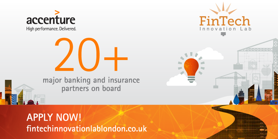 FinTechLabLDN's tweet photo. 1 Week until applications close for the 2016 #FinTechLabLDN | Apply now! https://t.co/MryilYlfC1 https://t.co/KMycKGv7Wj