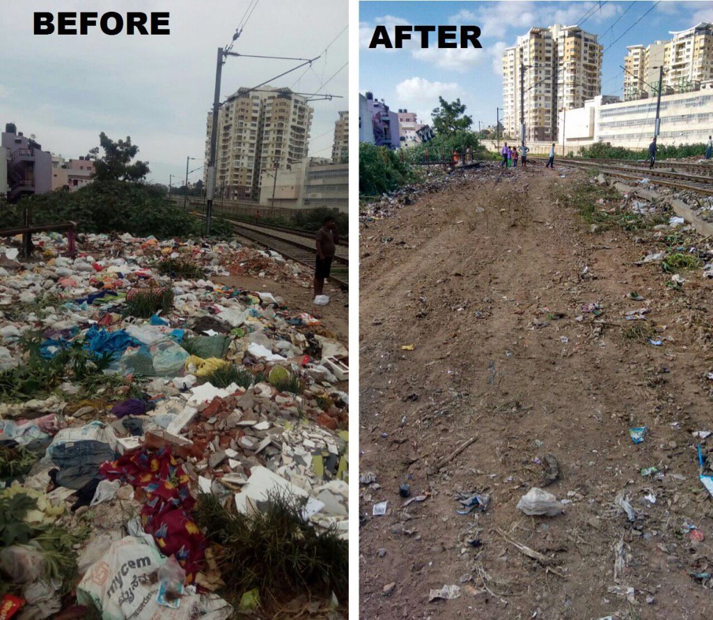 Cleaning near Mantri mall area along with BBMP