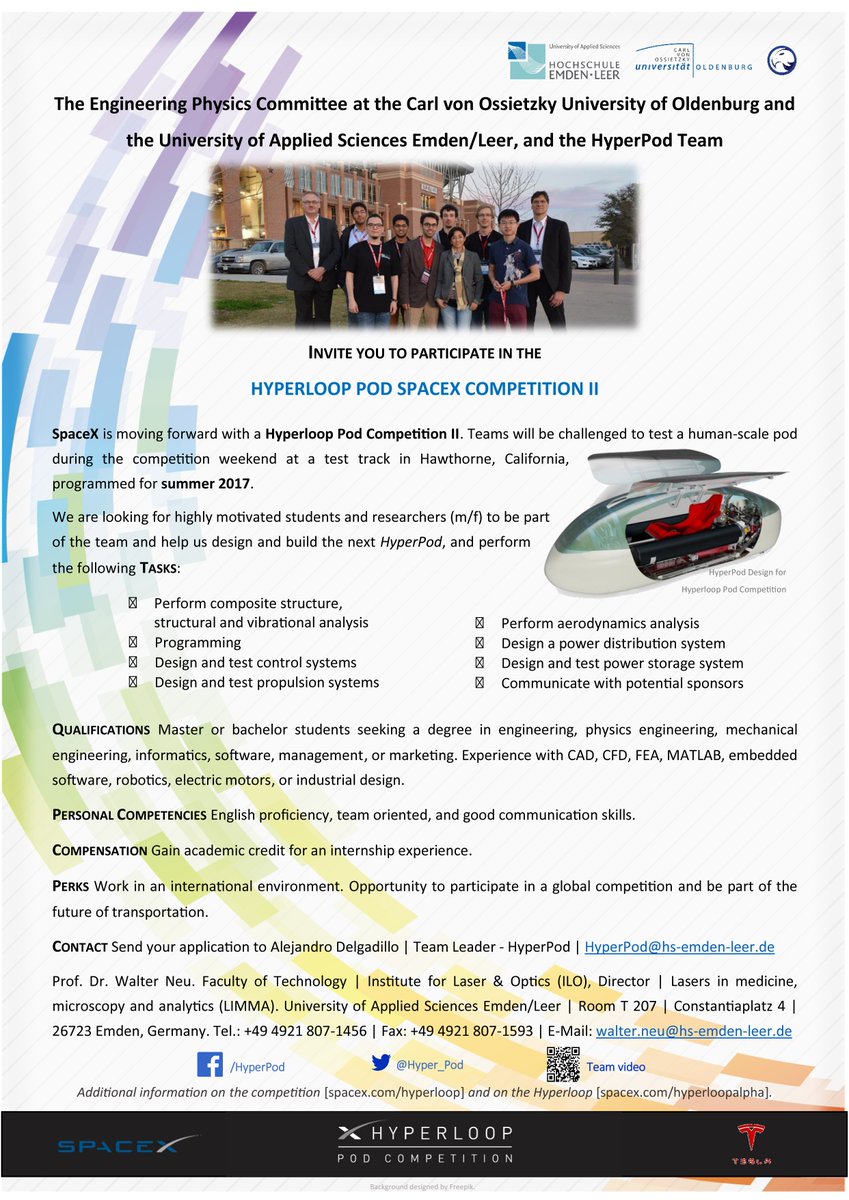 hyperpodx's tweet image. Want to join the #HyperloopPod SpaceX Competition II?