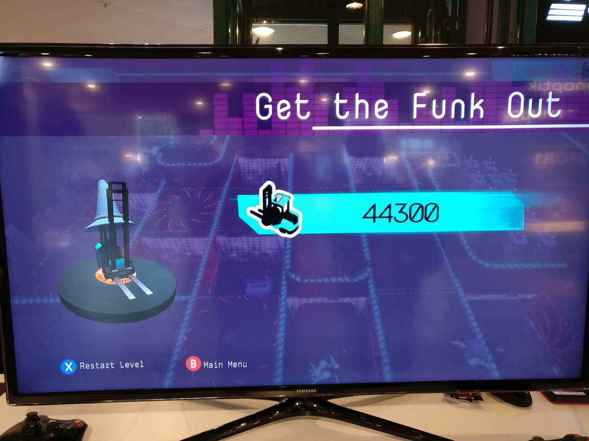 Funklift's tweet photo. Our devs @MisterLimpis and @spelalex just hit 44,300 points on 'Get the Funk out'! 
Can you beat them?
#gamedev #indiedev #Funklift https://t.co/2UyoTjT5AQ