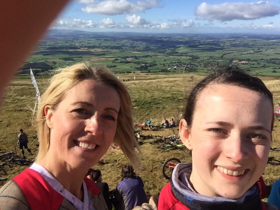 AberdareMTB's tweet photo. @cersummer74 and Lucinda at the start of @RedBullUK #FoxHunt go go go ladies #MTBRespect #FoxyRacers @rachelatherton #GirlsWhoMTB #Blue https://t.co/maB9wfhRK2