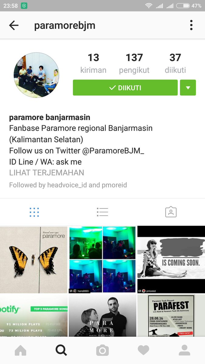 Dan jgn lupa juga parafamily follow ig nya @paramoreBJM_ (banjarmasin),,
