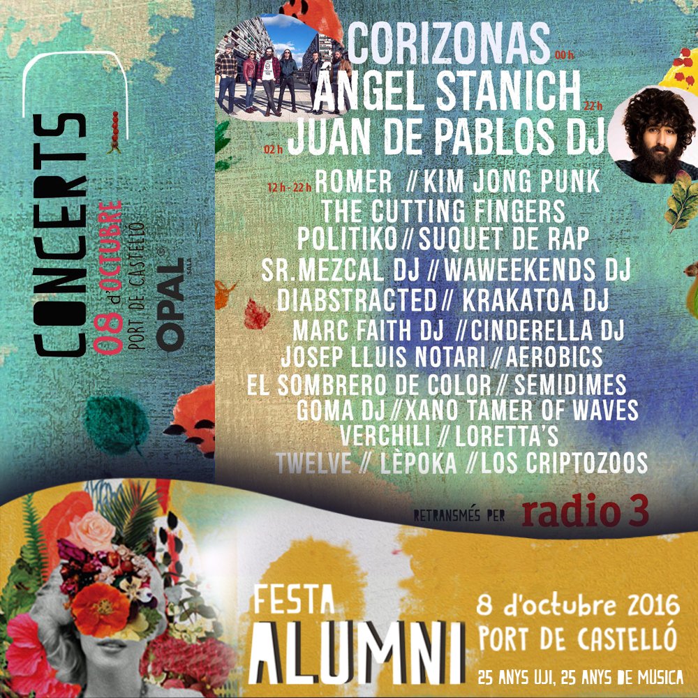 #8/10 vamos de fiesta. #25anysUJI. Infórmate. goo.gl/n52cY3 ... y con <a href="/AlumniSAUJI/">AlumniSAUJI</a> i <a href="/radio3_rne/">Radio 3</a>  #radio3enlaUni