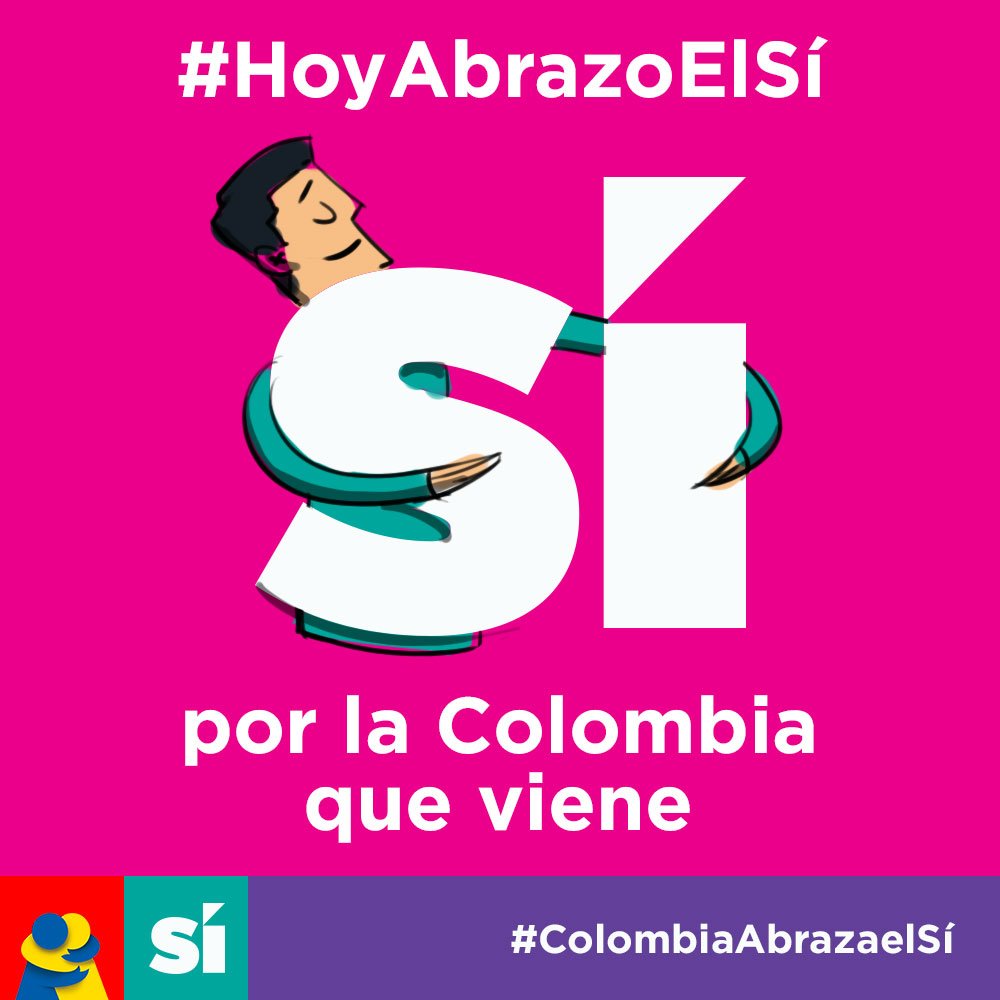ColSeAbraza's tweet photo. ¡Vamos todos a salir y abrazar el SÍ en las urnas! 

#HoyAbrazoElSí 
#HoyVotoSÍ https://t.co/j5X11zAUo3