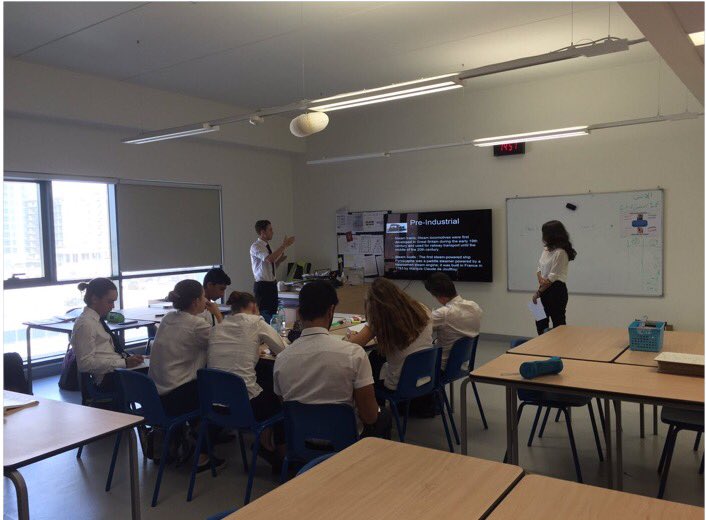 AS PE students delivering presentations on the industrial revolution to their class mates before being quizzed on the content #cooperative