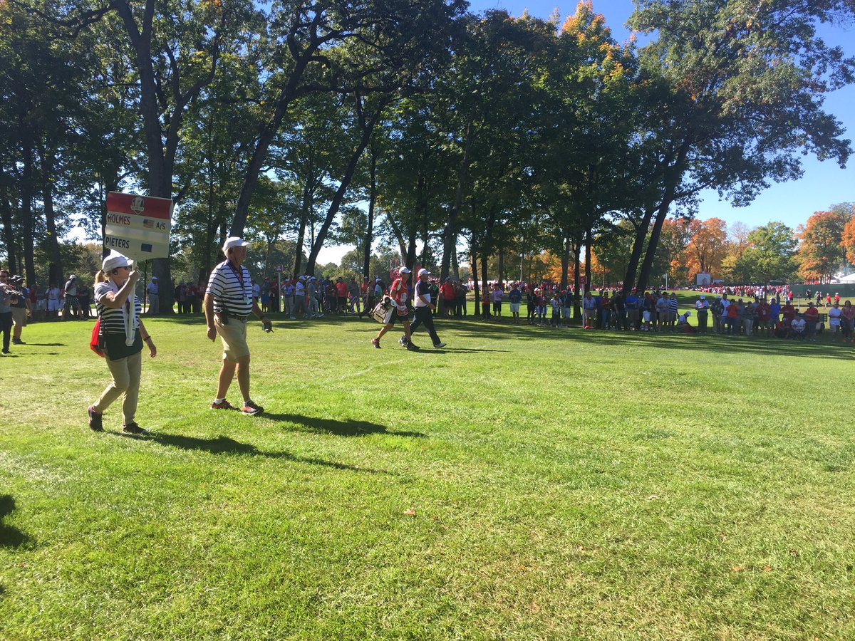 Mrdavid43's tweet photo. J.B.Holmes walking up #5 at #rydercup2016 # GoUSA 🇺🇸 https://t.co/yHLm79uGhX