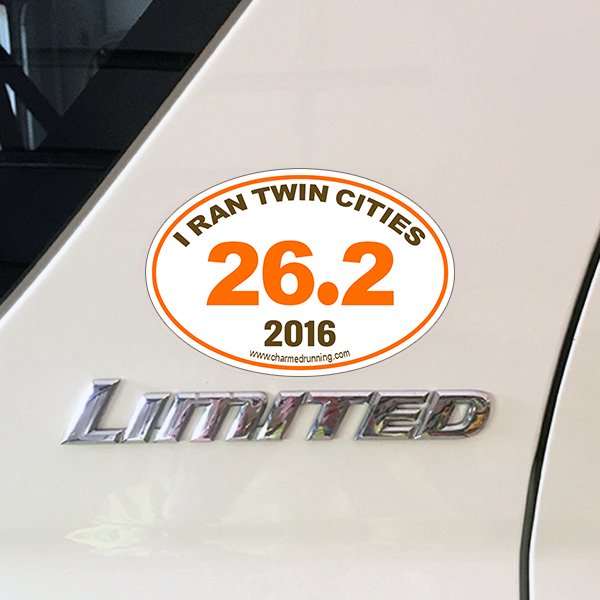 ARunningChick's tweet photo. #TwinCities #TwinCitiesMarathon Car Magnet #Cusomize with your year! #marathon #CharmedRunning https://t.co/UDuwaqkhxL https://t.co/ooZxrAqE23