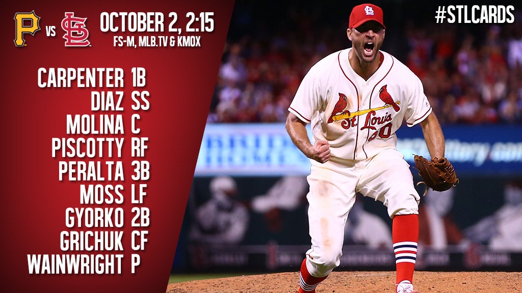 Cardinals's tweet photo. Today's #STLCards starter: @UncleCharlie50
Game ⏰: 2:15 PM
📻 @KMOX 📺 @FSMidwest
Preview: https://t.co/y9JUPwu9Mm https://t.co/GchzGcGIgv