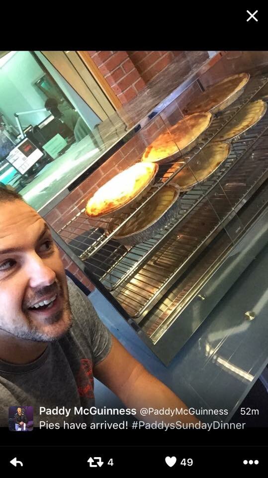 Had a great day with <a href="/PaddyMcGuinness/">Paddy McGuinness ❤️</a> he loved our pies!