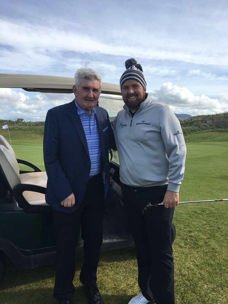 ShaneLowryGolf's tweet photo. Great day in Waterville today. Got to meet this legend too. #micko https://t.co/l9Pb2MdSvI