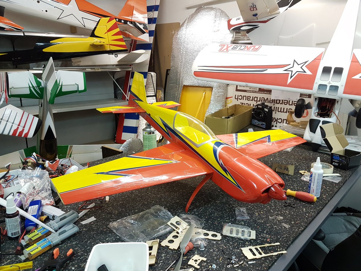 UWiesendanger's tweet photo. almost done with the assembly. what a beauty!!! hard to find vintage ARF #Extra330s from #GreatPlanes #RC #3D #Eperformance https://t.co/x4UTtN3Y25