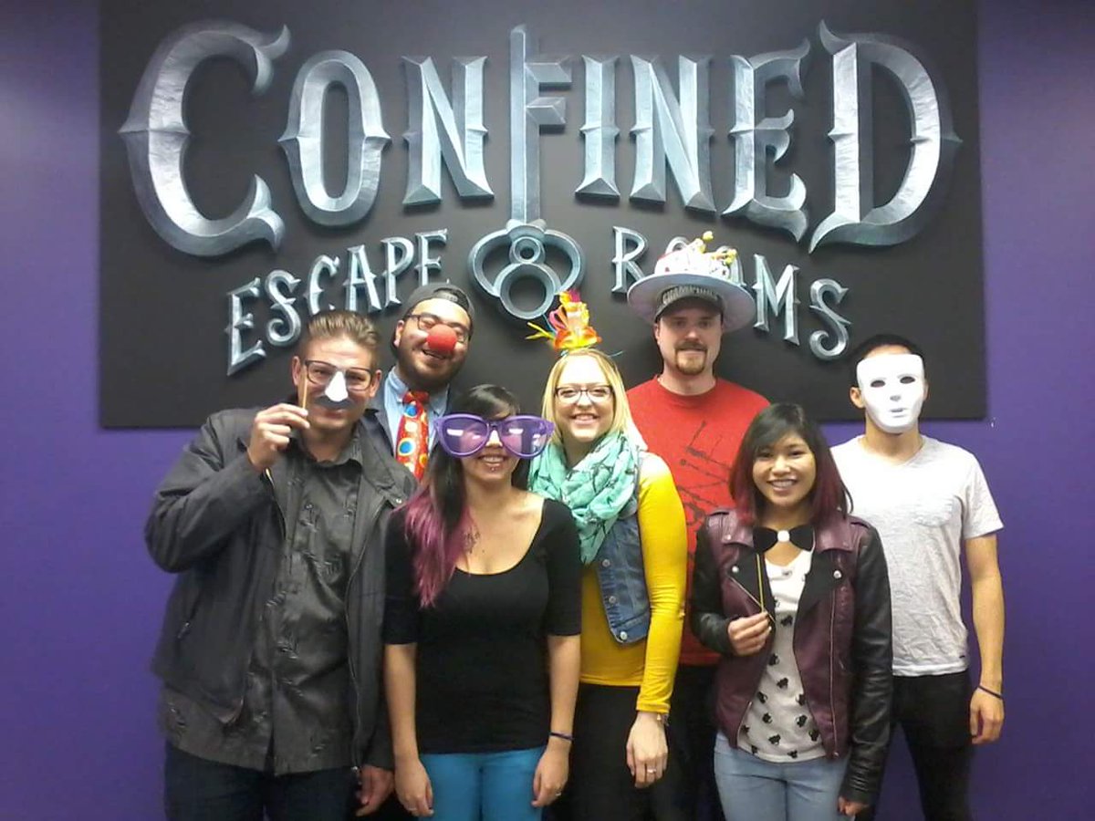 ConfinedEscape's tweet photo. We had an awesome time celebrating Escape Room Day at Confined! Here are some of the latest Confined Teams! #EscapeRoomDay #YYC https://t.co/nxAbGaf7p8