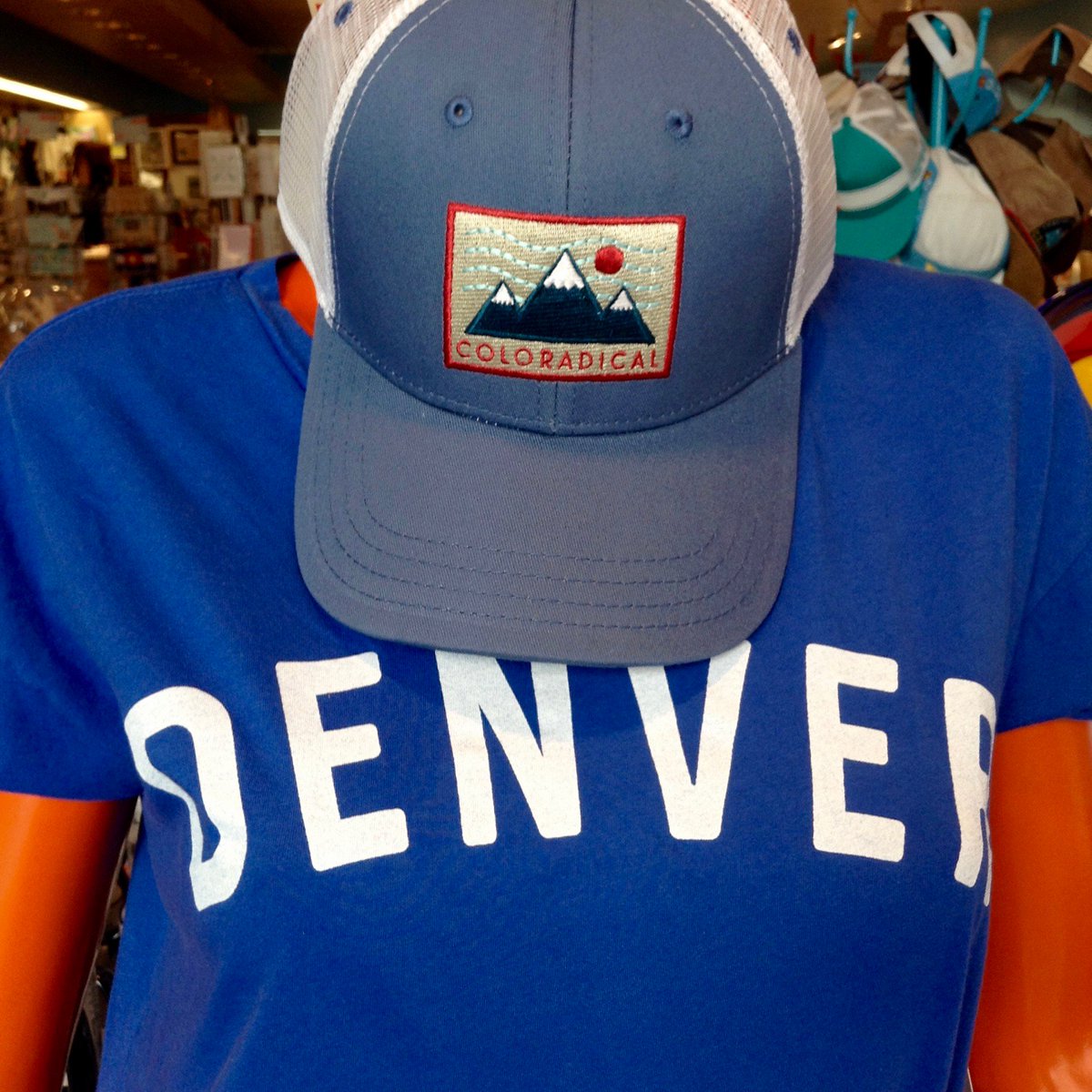 DenverPavilions's tweet photo. What's more #Coloradical than this @coloradicaltees hat paired with this #Denver tee at the #IHeartDenverStore, level 2? https://t.co/6zjw7KdrSe