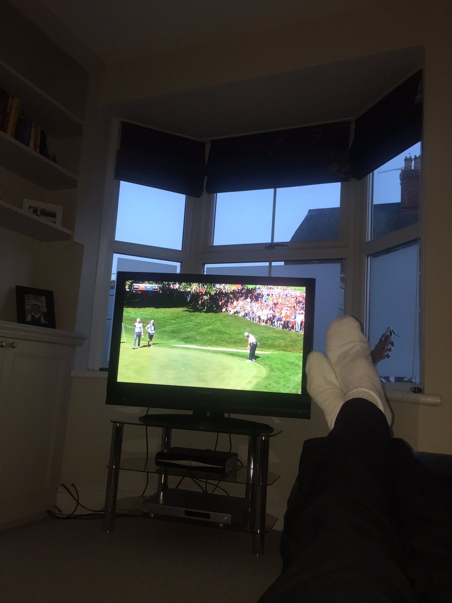 ADV_PT's tweet photo. This #RyderCup golf is out of this world and I'm not moving a muscle until it's over! Cmon @McIlroyRory shut the Krispy Kreme king up! #BLUE https://t.co/wsYRc22ACx