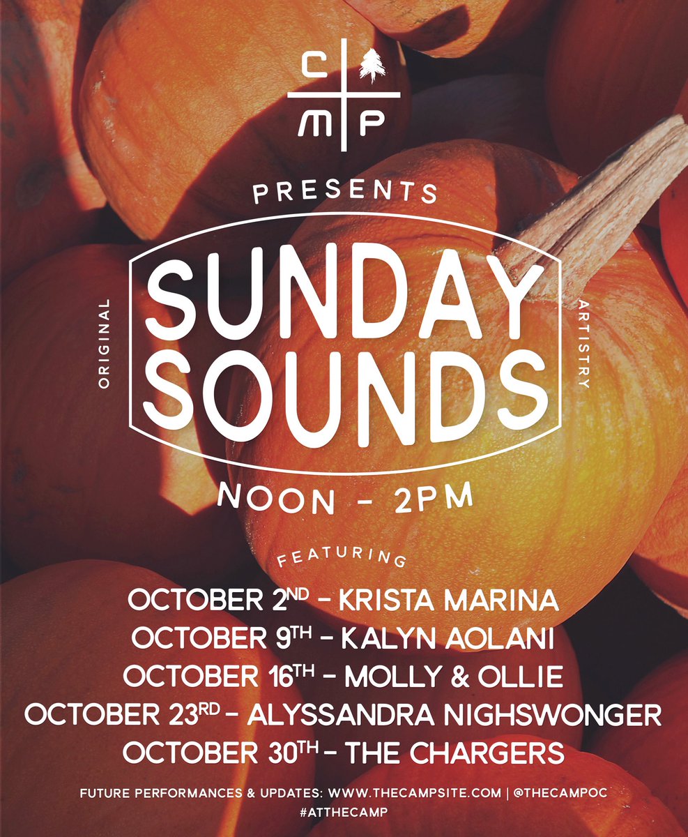 TheCampOC's tweet photo. #SundaySounds is back! Join us every Sunday from 12pm-2pm for live music #atthecamp! FREE admission. https://t.co/i1IAUJGx0L