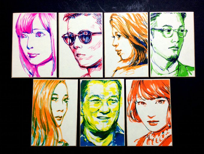 今更ですが見本に描いた出演者の方々。 #りんご音楽祭 #illustration #drawing 