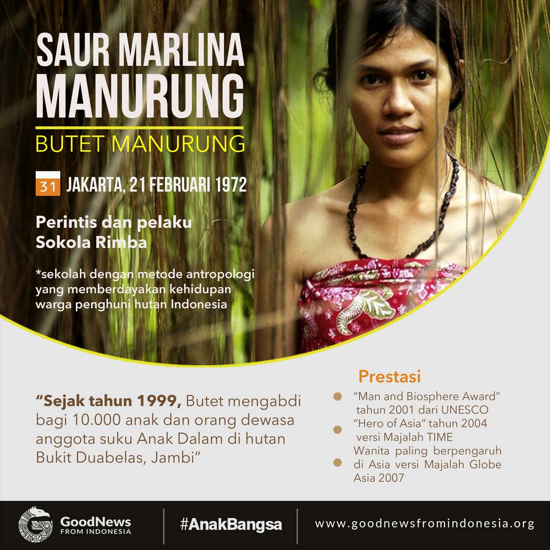 GNFI's tweet photo. [PROFIL] Butet Manurung, Seorang Guru Sekolah Rimba yang Mendapatkan Berbagai Penghargaan di Dunia. #untukIndonesia https://t.co/4veLS5Fr8u