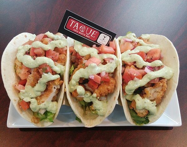 TaQueTacoBar's tweet photo. Last chance to try our new FRIED CHICKEN tacos! They're CLUCKING GOOD! :) ON SPECIAL 3/$8.99 today! https://t.co/KdXDYQvRZj