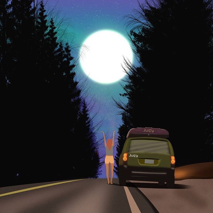 How AWESOME is this drawing from one of our Instagram community members of us with our <a href="/JUCYWorld/">Aimee van Aswegen</a> camper <a href="/YosemiteNPS/">Yosemite National Park</a> 😎🖌 #howfarfromhome