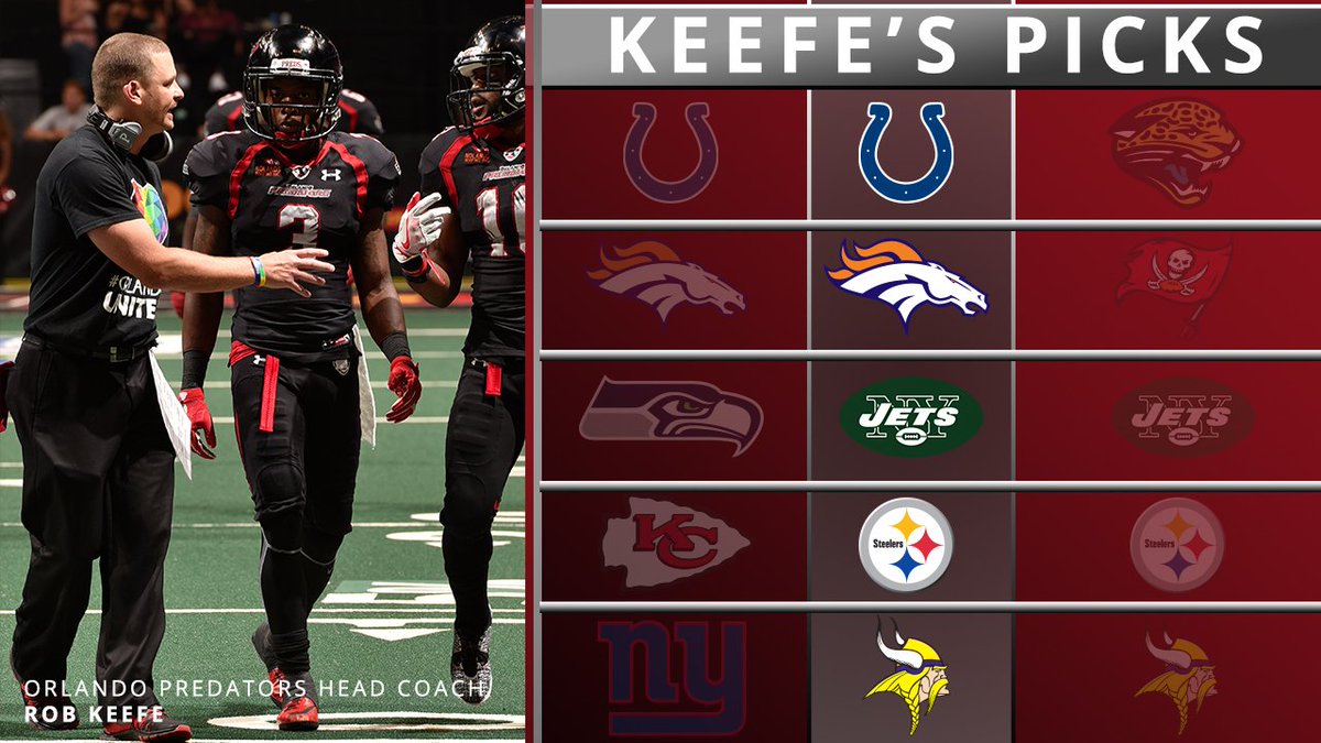 ORLPredators's tweet image. Who did you pick for this week?

#keefespicks #nflpicks #sundayfootball