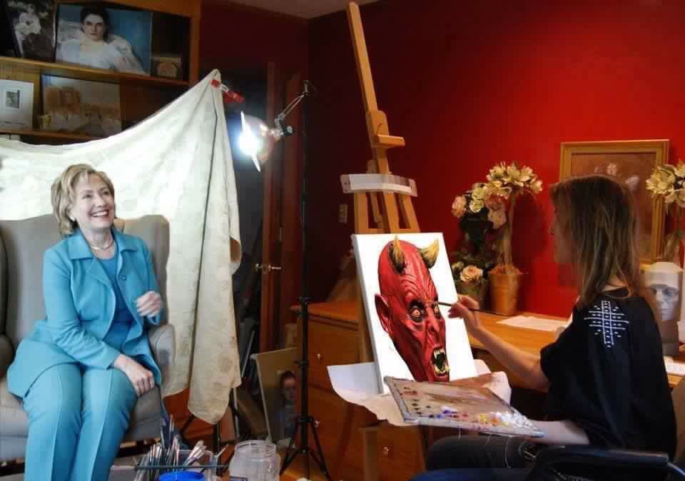 HumanOfMind's tweet photo. Secretary Clinton wants us to believe she is a progressive but she is a warhawk corporate owned politician #Hillaween https://t.co/jnPV1H4Wew