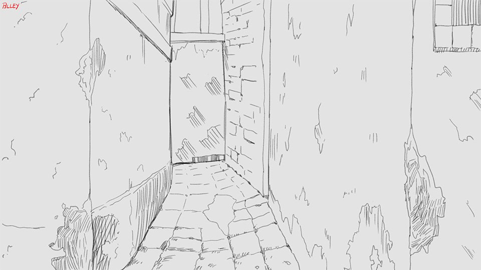 Today's #yurijam progress: Expanded the story outline and drew some BG layouts! Trying a different approach for BG production this time.