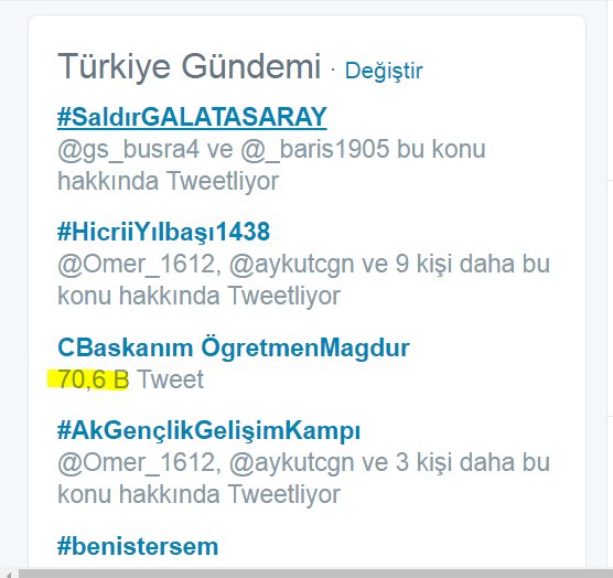 fatma__turkkan's tweet photo. 70 Binden fazla tweet atıldı 3.sıradayız ve devam ediyoruz 
CBaskanım ÖgretmenMagdur https://t.co/wWmTkUFjEj