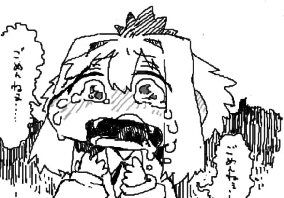 泣いてるところをなでるの図 