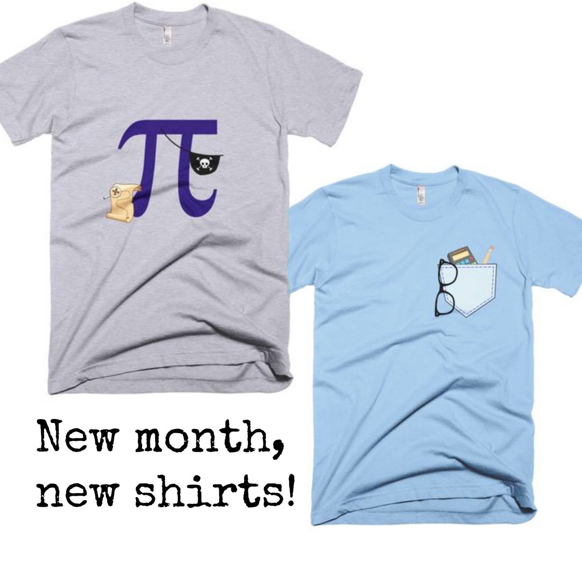 MathTeeCo's tweet photo. New month, new shirts! Happy October y'all! #mathtees #math #pirate #pockettee https://t.co/9T6vV5RxEp