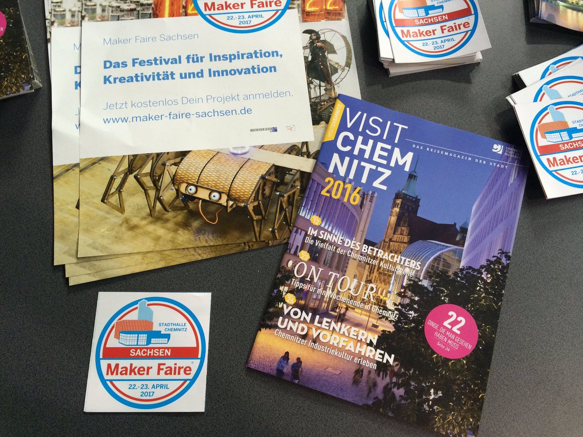 Chemnitz_lebt's tweet image. Auf der @MakerFaireBER wird Werbung für Chemnitz betrieben. #MakerFaire #mfb16