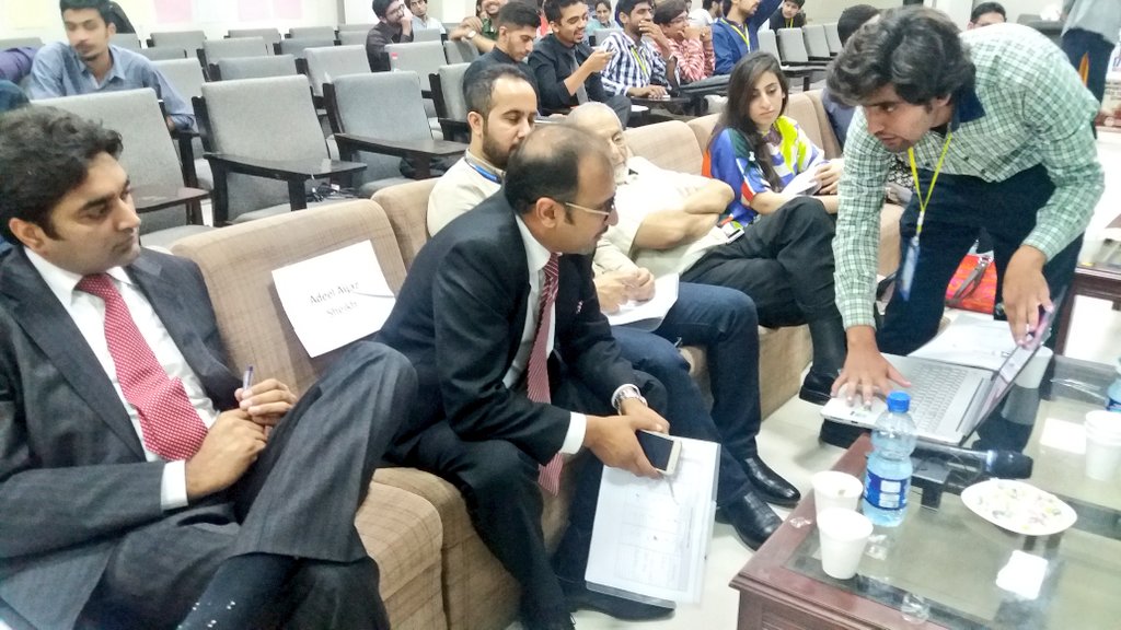 PITBIncubation's tweet photo. Presentations continue at #SWISB2016. #Startup 'Nanny for hire' showing the prototype to the judges.
#Entrepreneurship #Islamabad https://t.co/GyGr8YNIlu