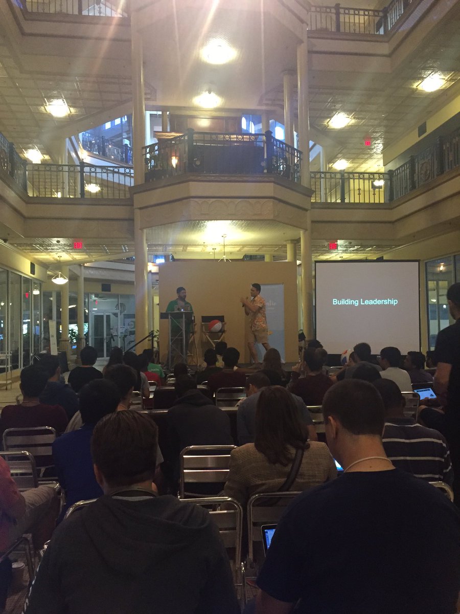 FloridaHackers's tweet photo. Kicking off day 2 with lightning talks! #floatie16 https://t.co/7tC3vSfX8y
