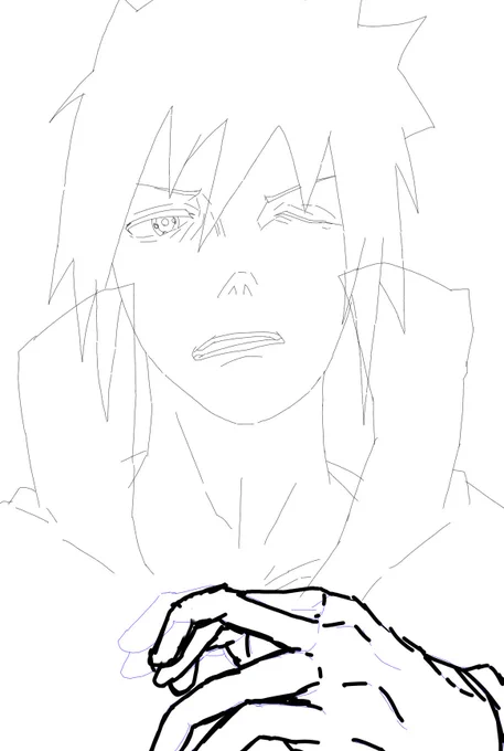 サスケ 塗る前

#NARUTO 
#サスケ 
#絵描きさんと繋がりたい 
#イラスト基地 